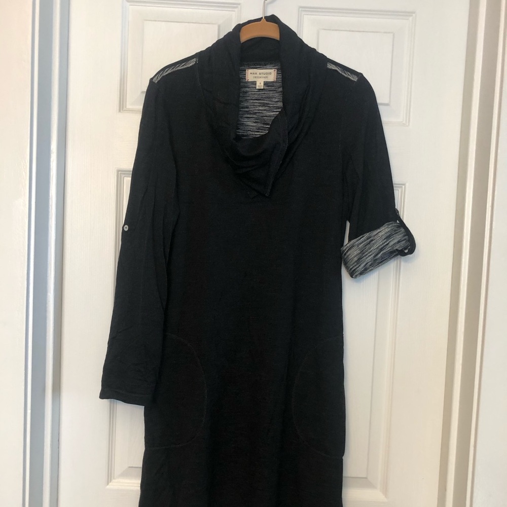 Max Studio Weekend black cowl neck dress size S